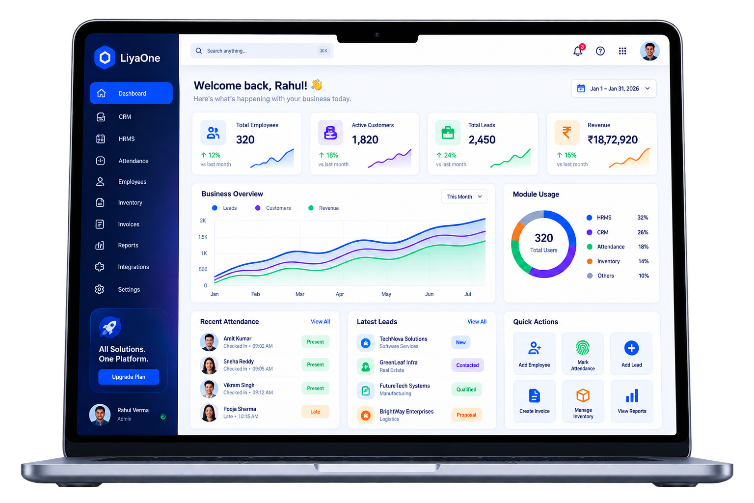 Web application dashboard